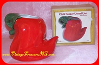 Chili Pepper-shaped Red Ceramic Figural Kitchen Utensils Jar #CP20 by Ba ☼ Designs (New in Original-Box) <b><span style='color:red'>*****PRIORITY MAIL SHIPPING INCLUDED – DOMESTIC ORDERS ONLY!*****</span></b><span style='color:purple'> Image for Chili Pepper-shaped Red Ceramic Figural Kitchen Utensils Jar #CP20 by Ba ☼ Designs (New in Original-Box) <b><span style='color:red'>*****PRIORITY MAIL SHIPPING INCLUDED – DOMESTIC ORDERS ONLY!*****</span></b><span style='color:purple'>